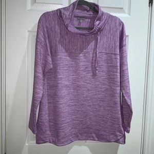 Talbots Asymmetrical Mock Neck sweatshirt sz LP space dye curved hem